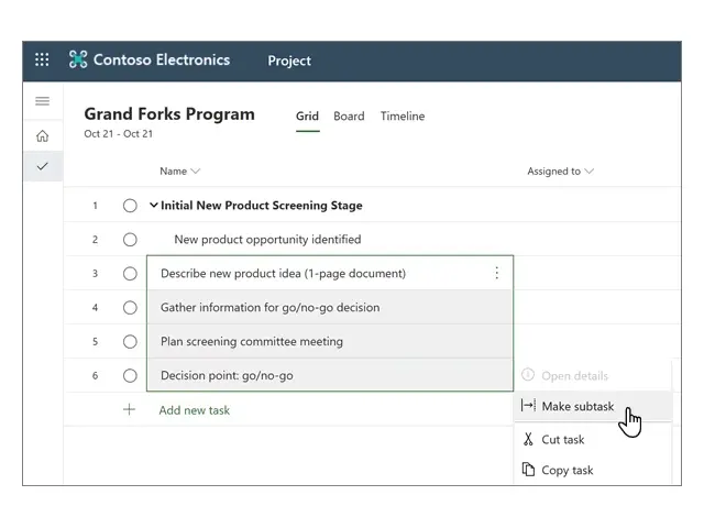 آموزش ایجاد پروژه در ماکروسافت پروجکت